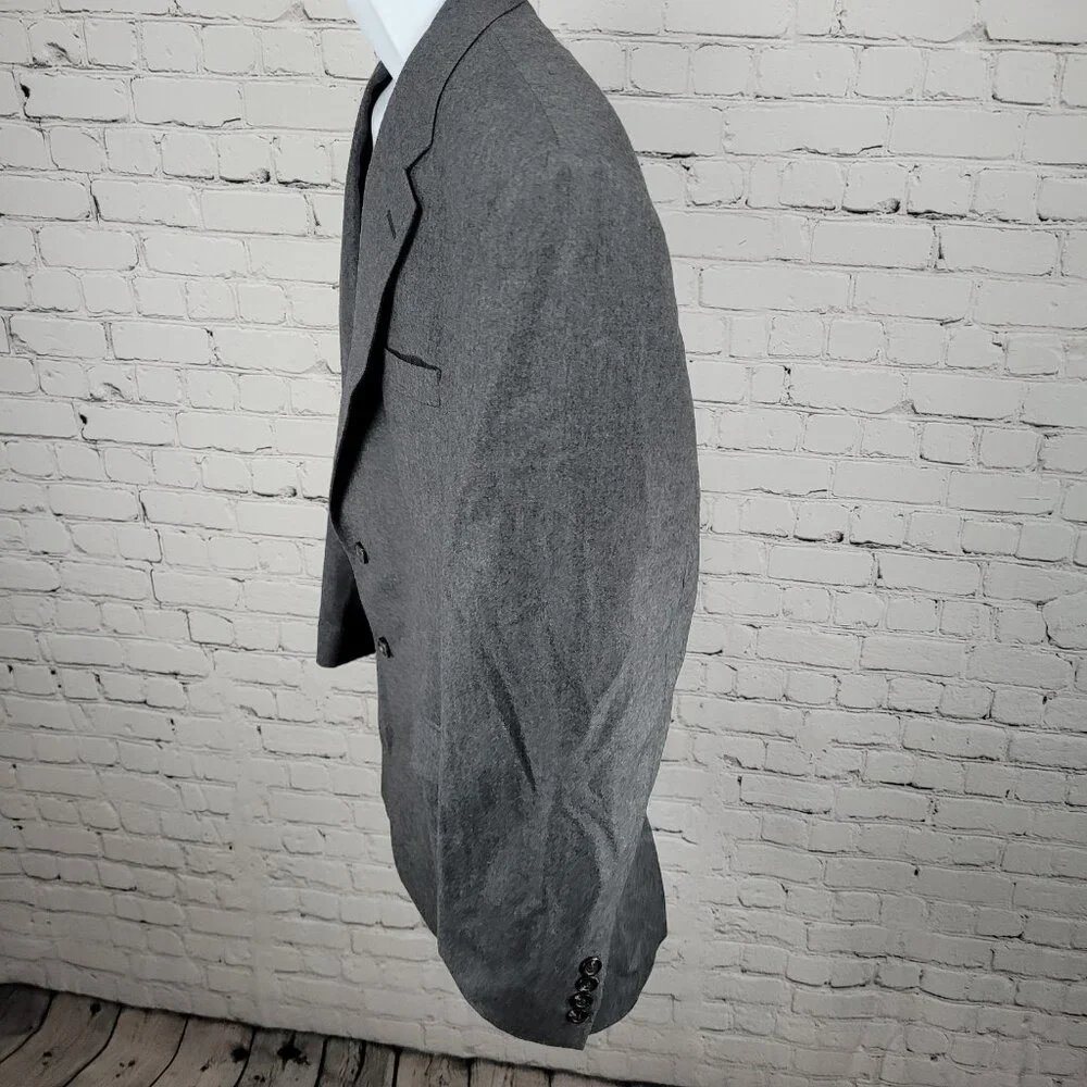 Lauren Ralph Lauren Grey Wool Cashmere 2 Button Notch Blazer Sport Coat Size 42R